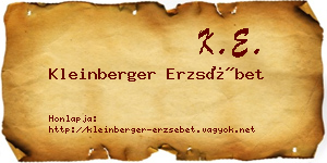 Kleinberger Erzsébet névjegykártya